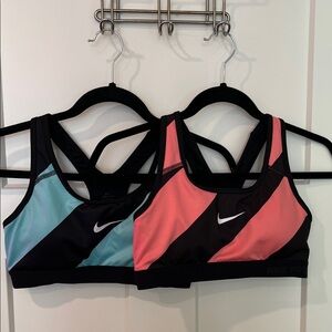 Nike Women's Black & Blue and Black & Coral Sports Bras